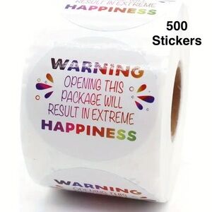 500 Stickers-Opening This Package Will Result In Extreme Happiness Rainbow Color